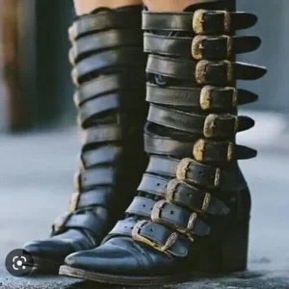 Freebird by Steven Shoes - Rare Vintage Freebird by Steven Stoke Boots Dark Brown Size 7